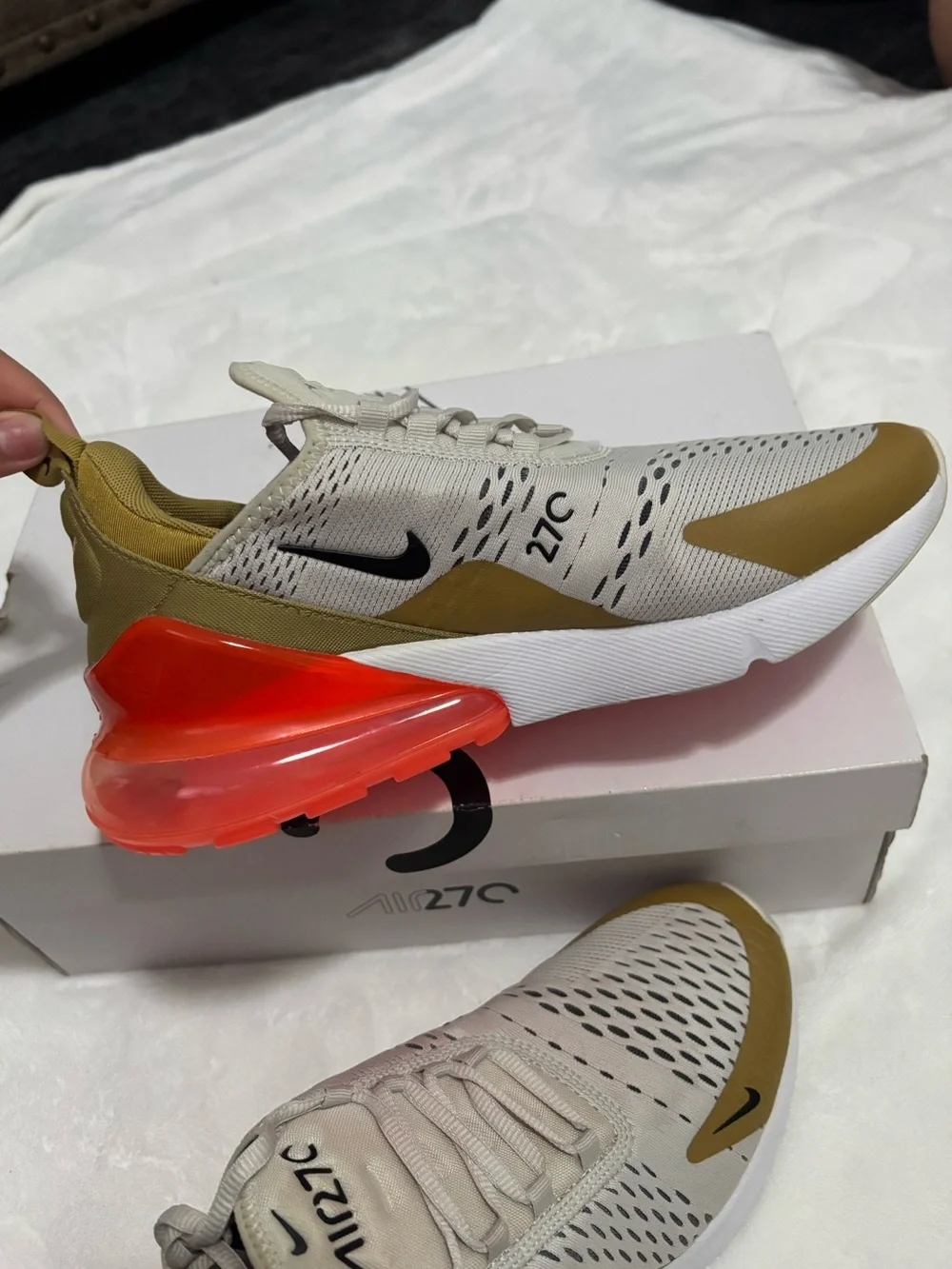 NIKE Women’s Air Max 270 Flight Gold Sneaker